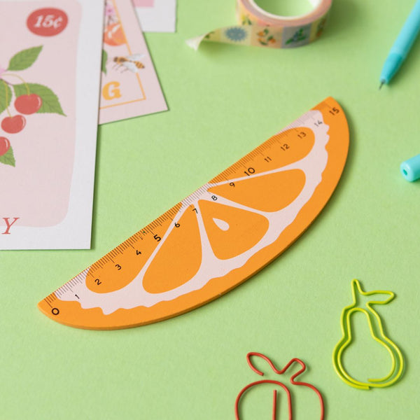 Fruit Wooden Ruler-Rulers-Under the Rowan Trees-Orange