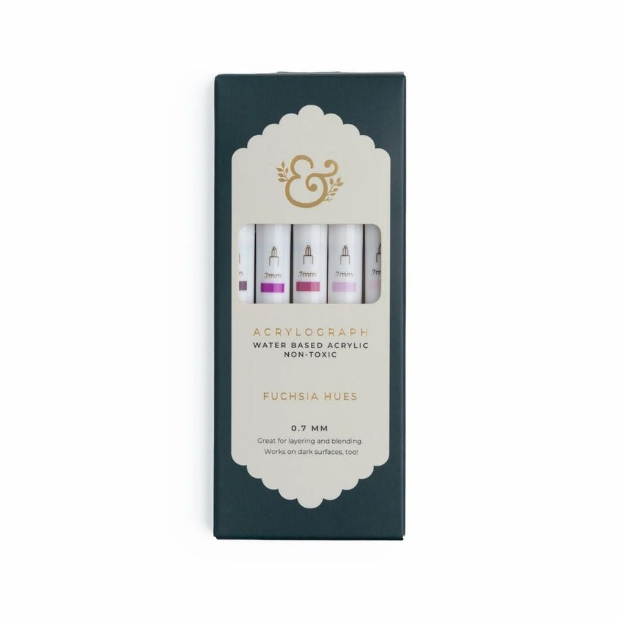 Fuchsia Hues Acrylograph Pens - Set of 5 - Archer & Olive
