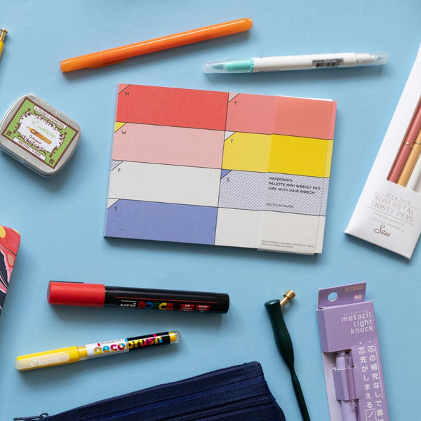 Mini Weekly Desk Pad - Paperways Palette-Notepads-Paperways-Girl With Hair Ribbon