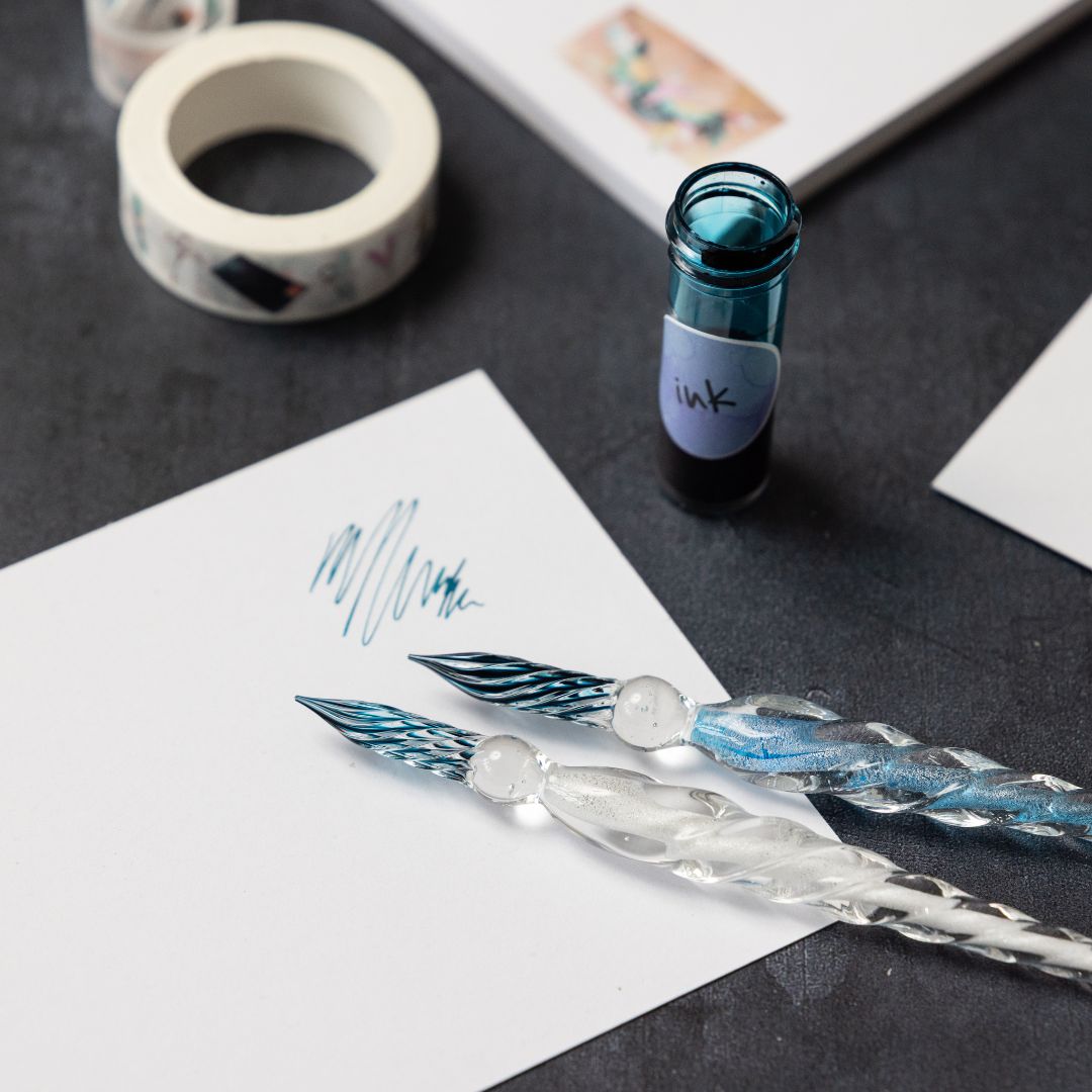 Glass Dip Pen - Light Blue - Under the Rowan Trees