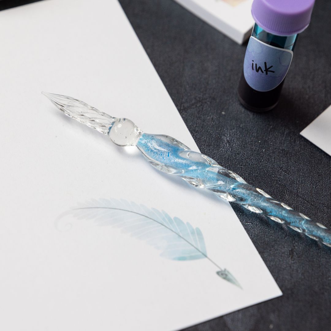Glass Dip Pen - Light Blue - Under the Rowan Trees