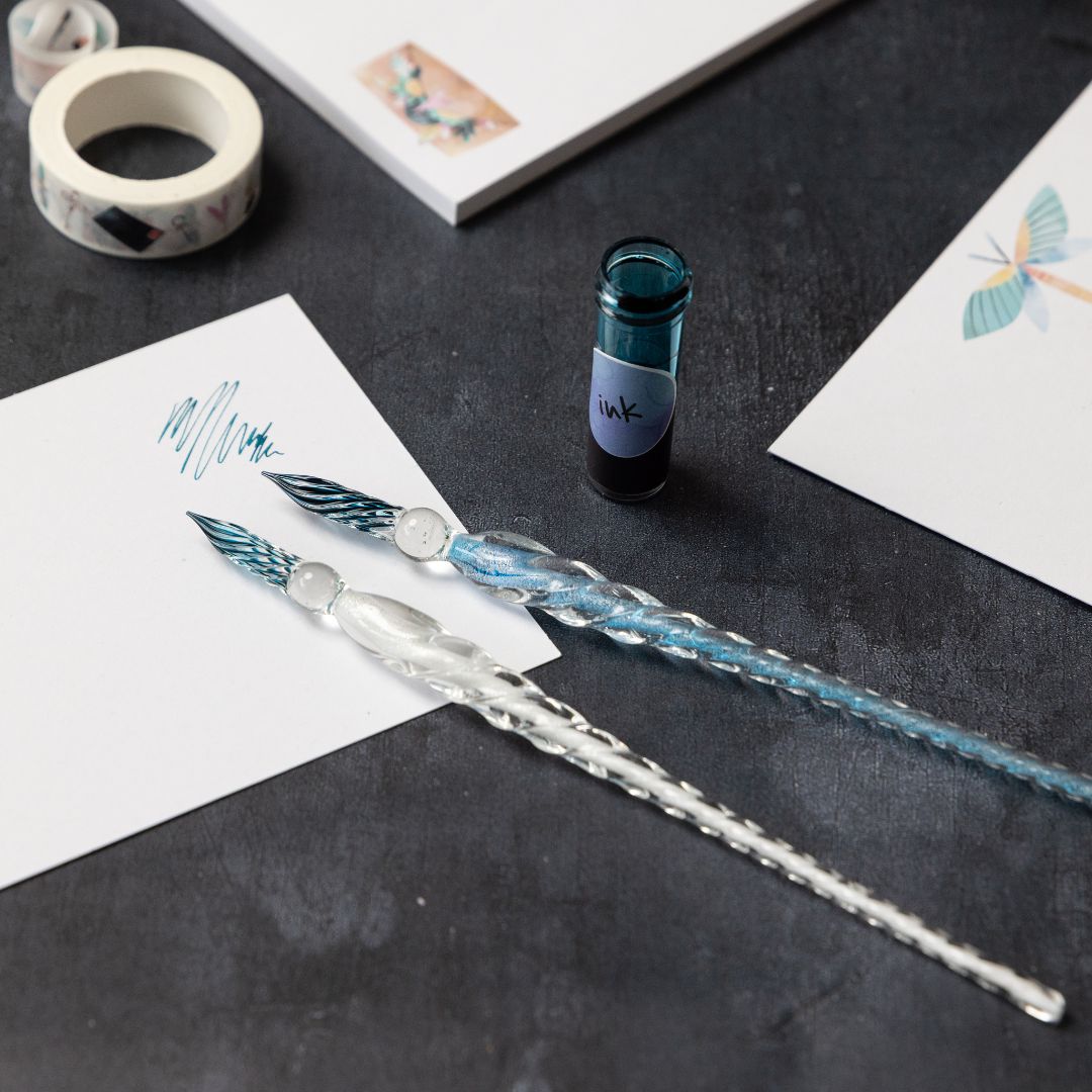 Glass Dip Pen - Light Blue - Under the Rowan Trees