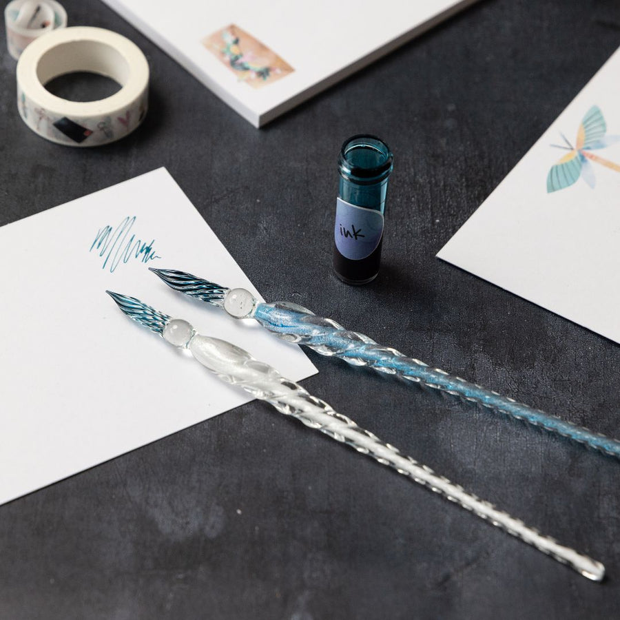 Glass Dip Pen - Light Blue - Under the Rowan Trees