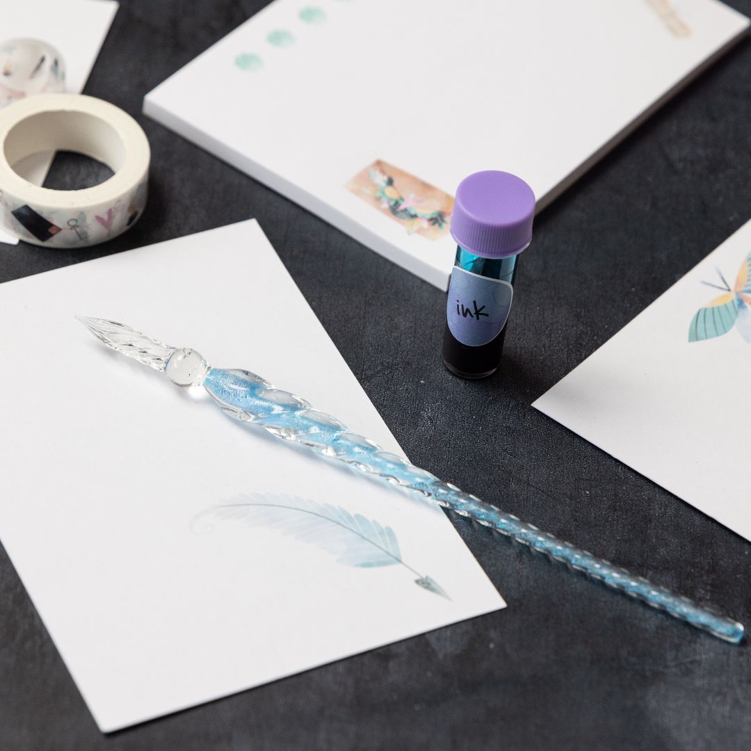 Glass Dip Pen - Light Blue - Under the Rowan Trees