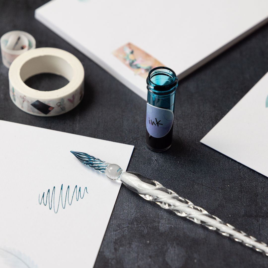 Glass Dip Pen - White - Under the Rowan Trees