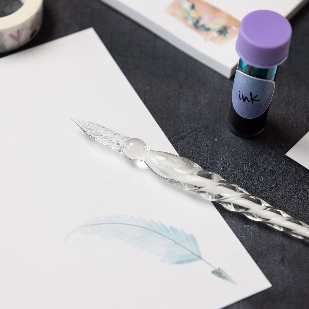 Glass Dip Pen - White - Under the Rowan Trees