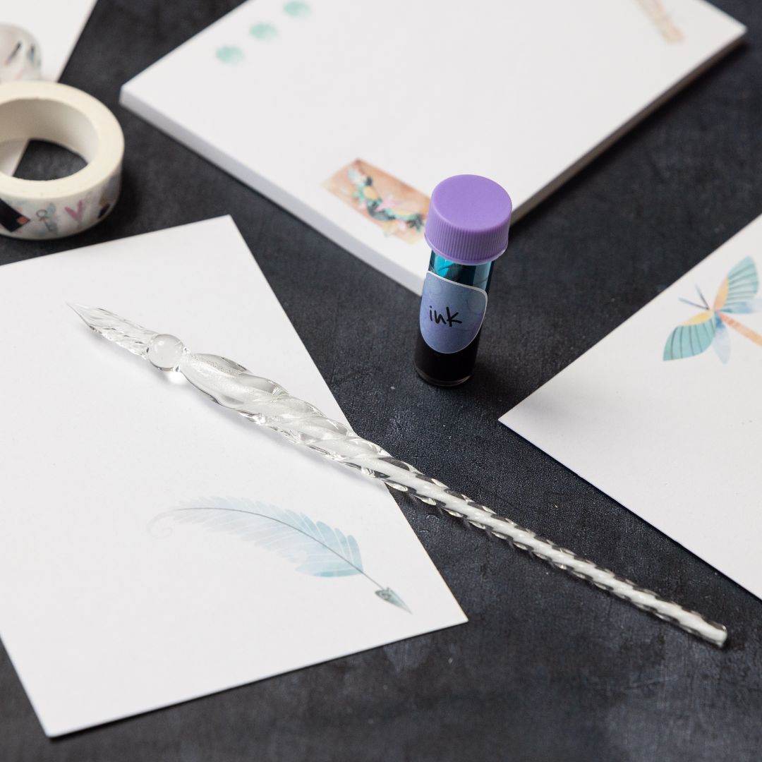 Glass Dip Pen - White - Under the Rowan Trees