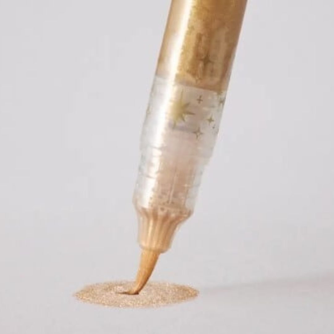 Glitter Starflake Brush Pen - Pentel - Gold - Pentel