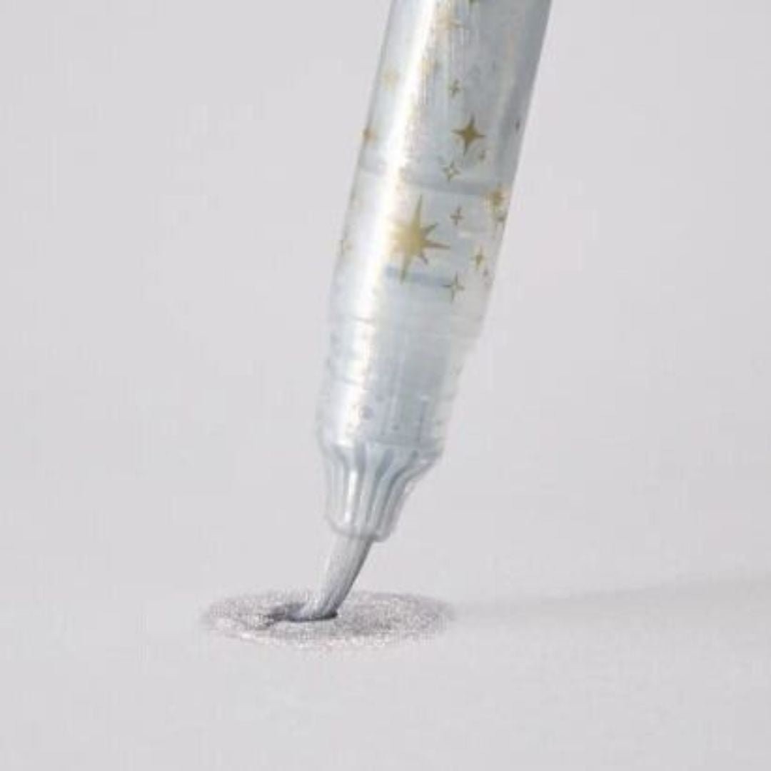 Glitter Starflake Brush Pen - Pentel - Silver - Pentel
