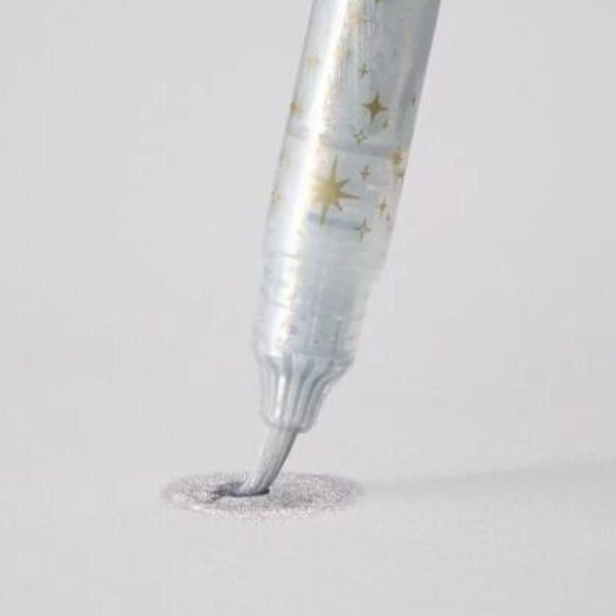 Glitter Starflake Brush Pen - Pentel - Silver - Pentel