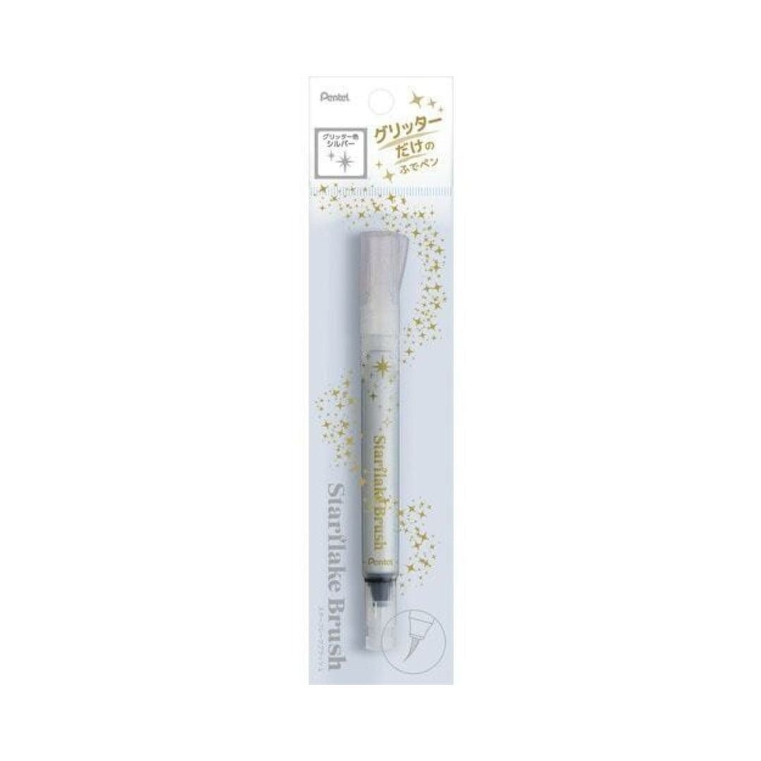 Glitter Starflake Brush Pen - Pentel - Silver - Pentel