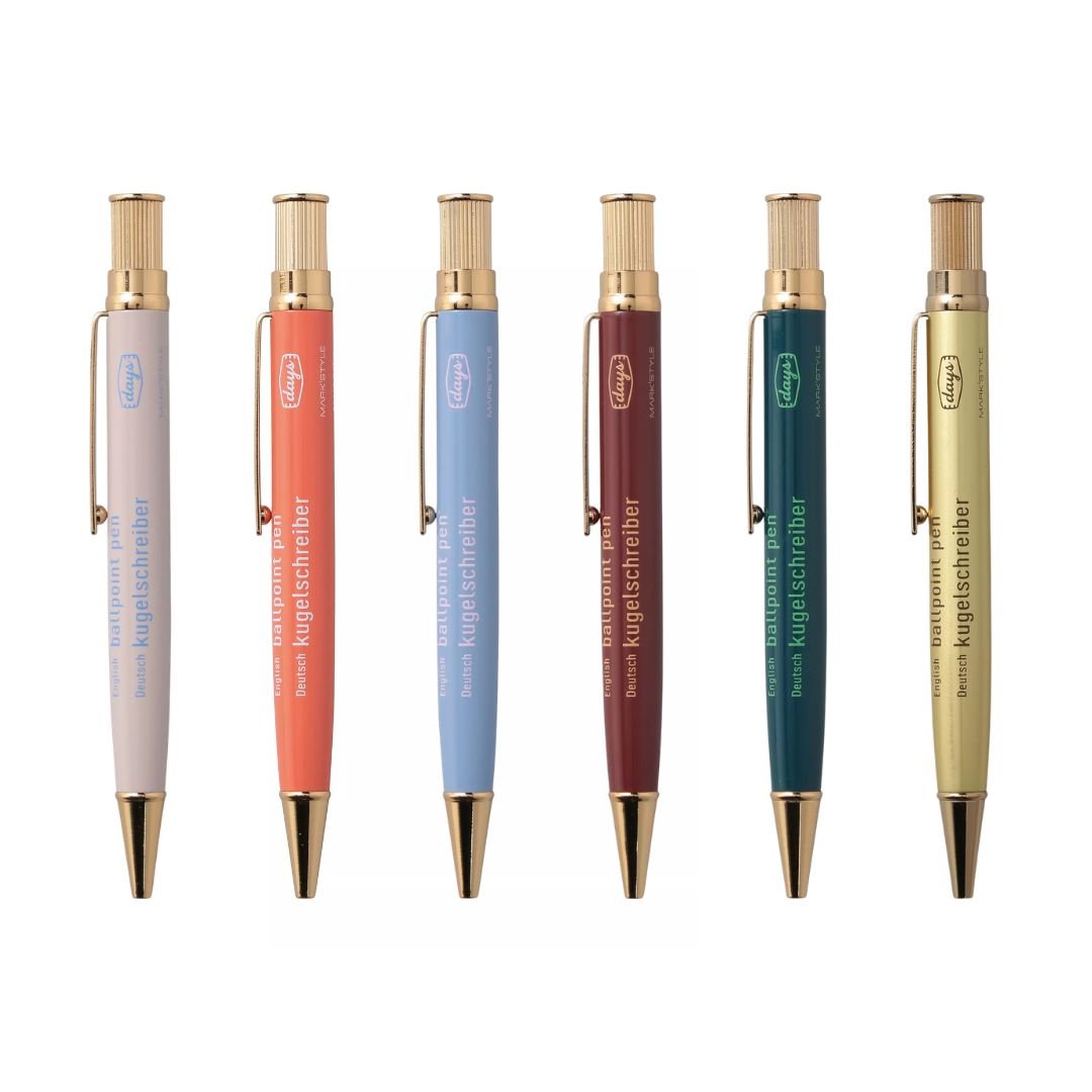 Gold - Plated Brass Pen MARK'STYLE - Dusty Blue - Mark's Inc.