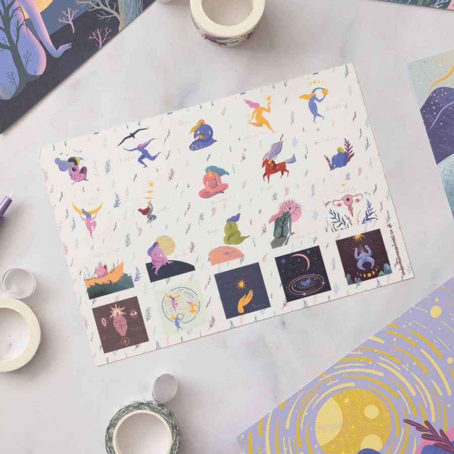 Great Goddess Sticker Sheets - Square - Under the Rowan Trees