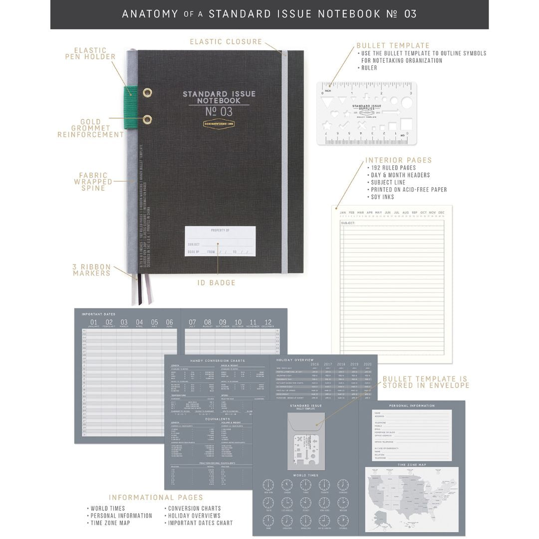 Green Standard Issue Planner Notebook - Designworks Collective - Under the Rowan Trees