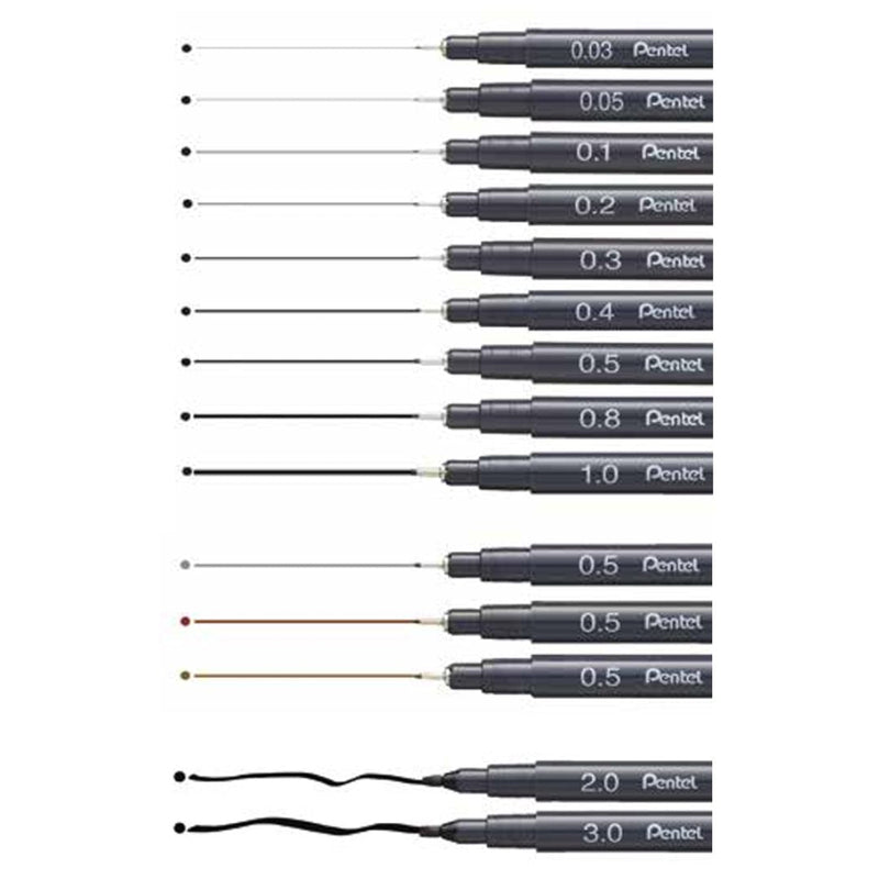 Grey Pentel Pointliner 0.5 S20P-Pens-Pentel-
