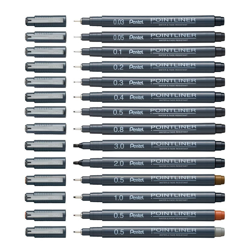 Grey Pentel Pointliner 0.5 S20P-Pens-Pentel-