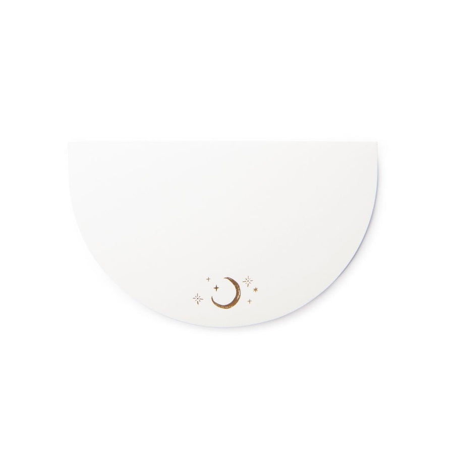 Half Moon Notepad With Gold Foil Details-Notepads-Designworks Collective-White