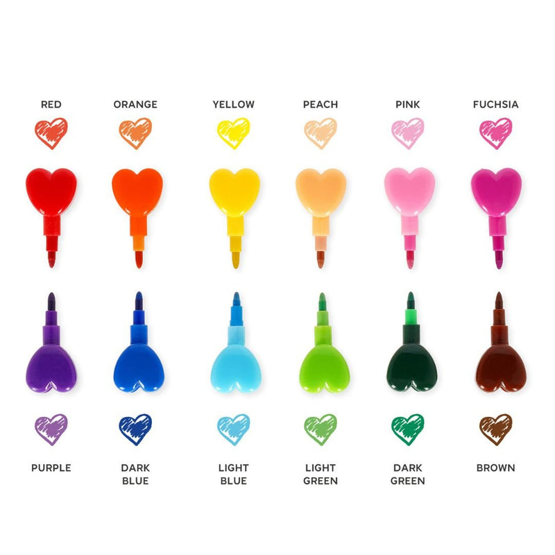 Heart Stackable Crayons Legami-Coloured Pencils-Legami-