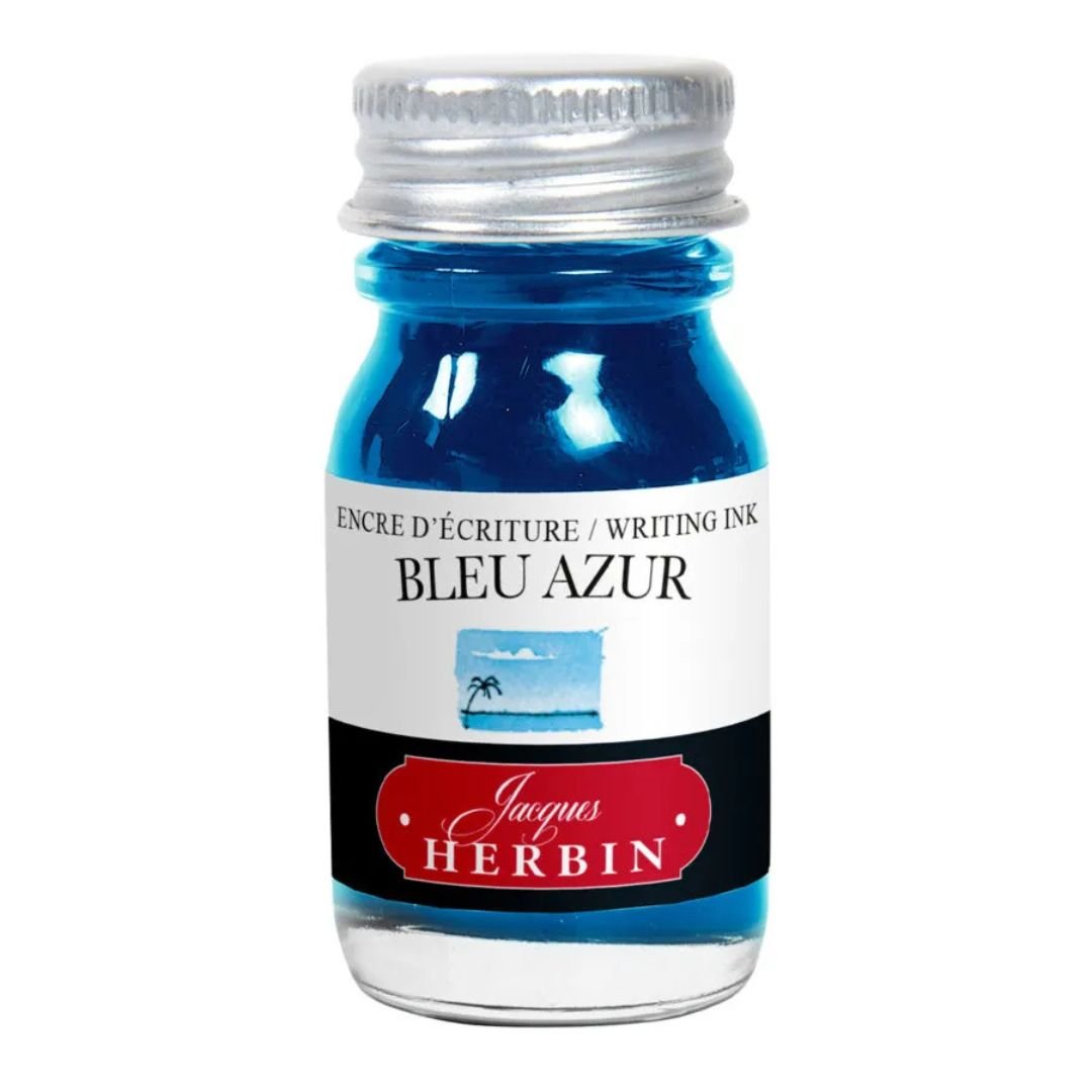 Herbin Fountain Pen Ink Bottle 10ml - Bleu Azur - Herbin