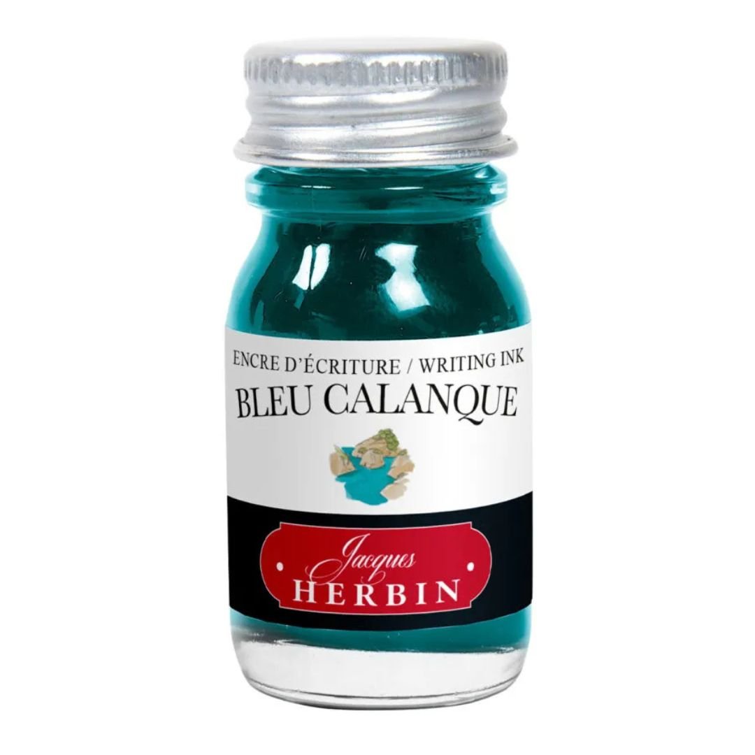 Herbin Fountain Pen Ink Bottle 10ml - Bleu Calanque - Herbin