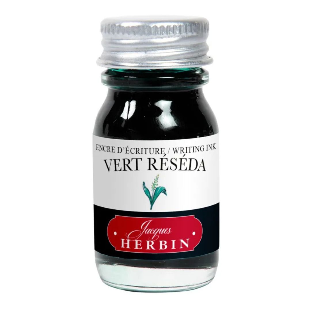 Herbin Fountain Pen Ink Bottle 10ml - Vert Reseda - Herbin