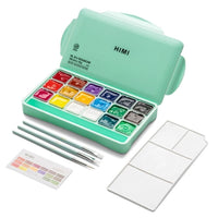 Himi Jelly Cup Gouache 18 Basic Colours Paints Set - Green - Himi