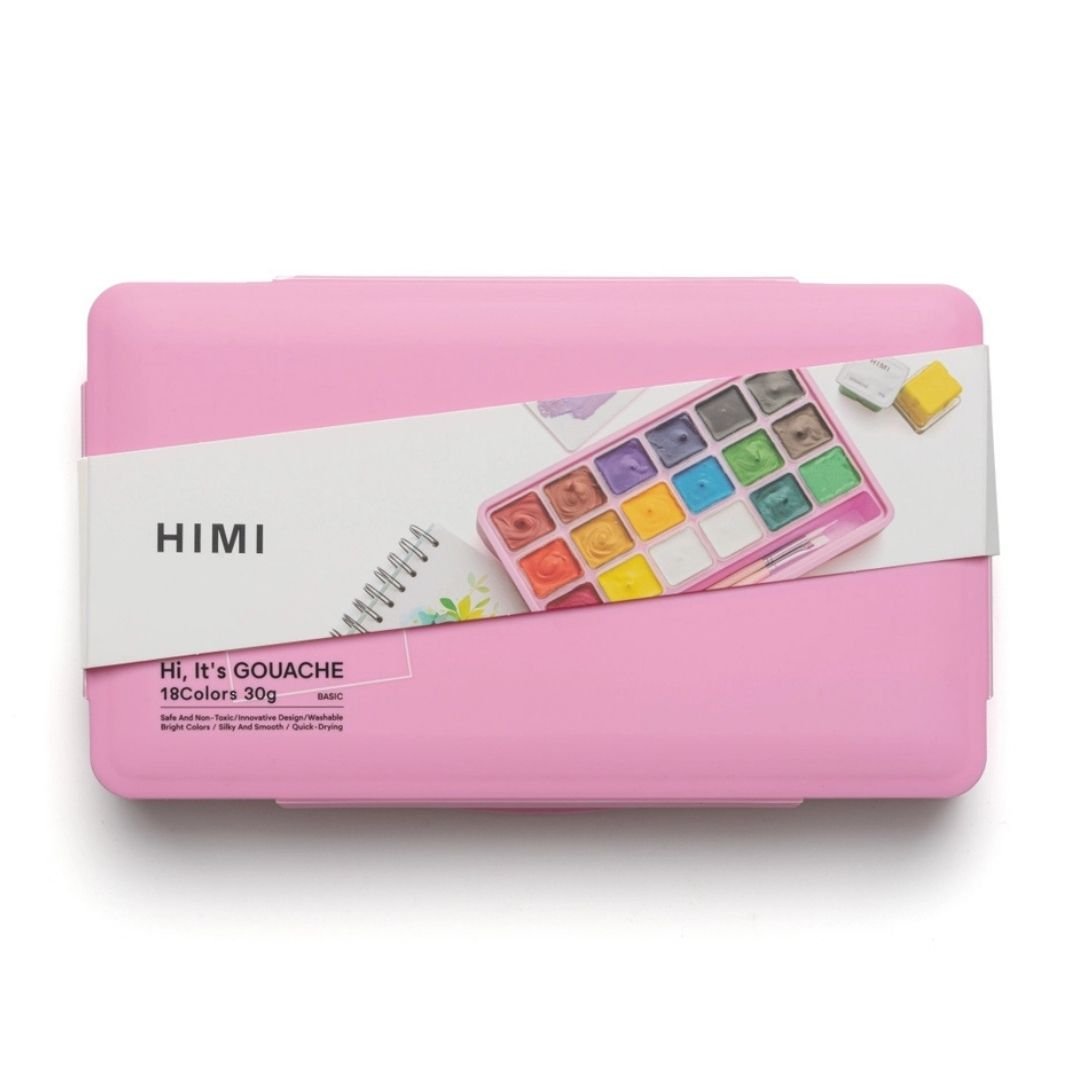 Himi Jelly Cup Gouache 18 Basic Colours Paints Set - Yellow - Himi