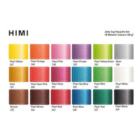 Himi Metallic Jelly Cup Gouache 18 Paints Set - Himi