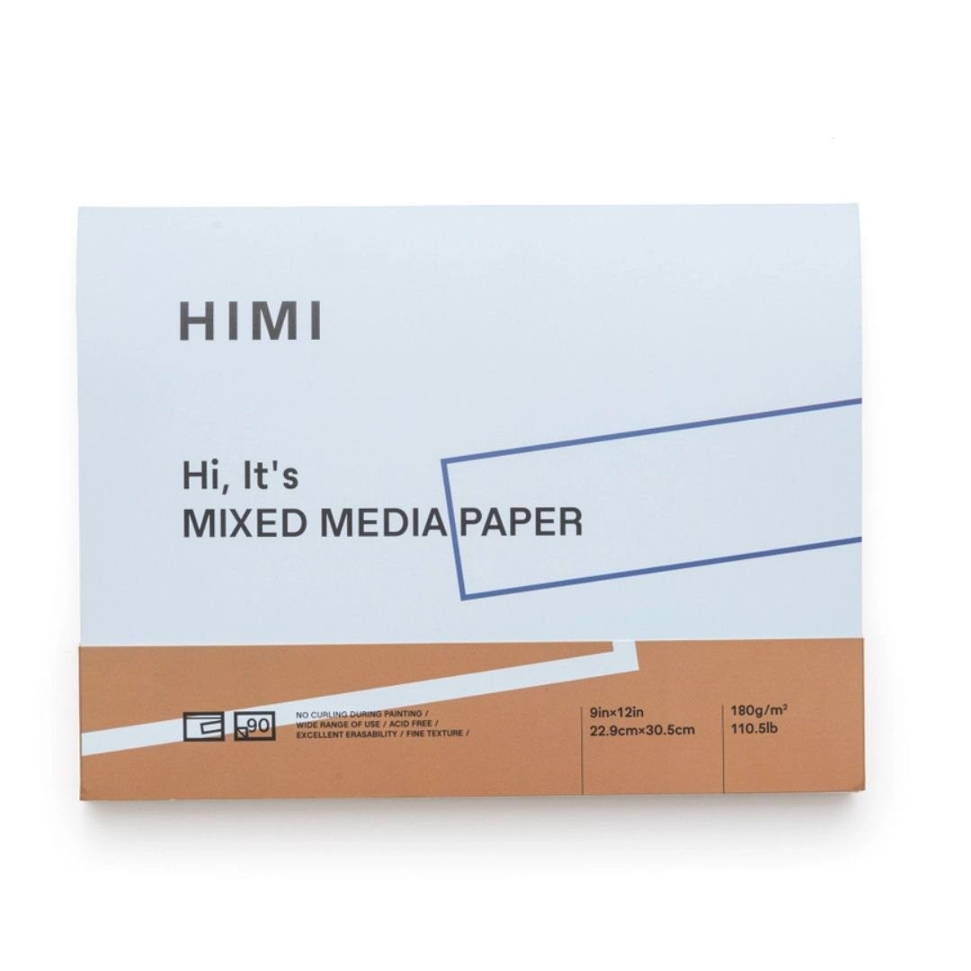Himi Mixed Media Paper 180gsm 229 x 305 mm 90 Glued Sheets - Himi