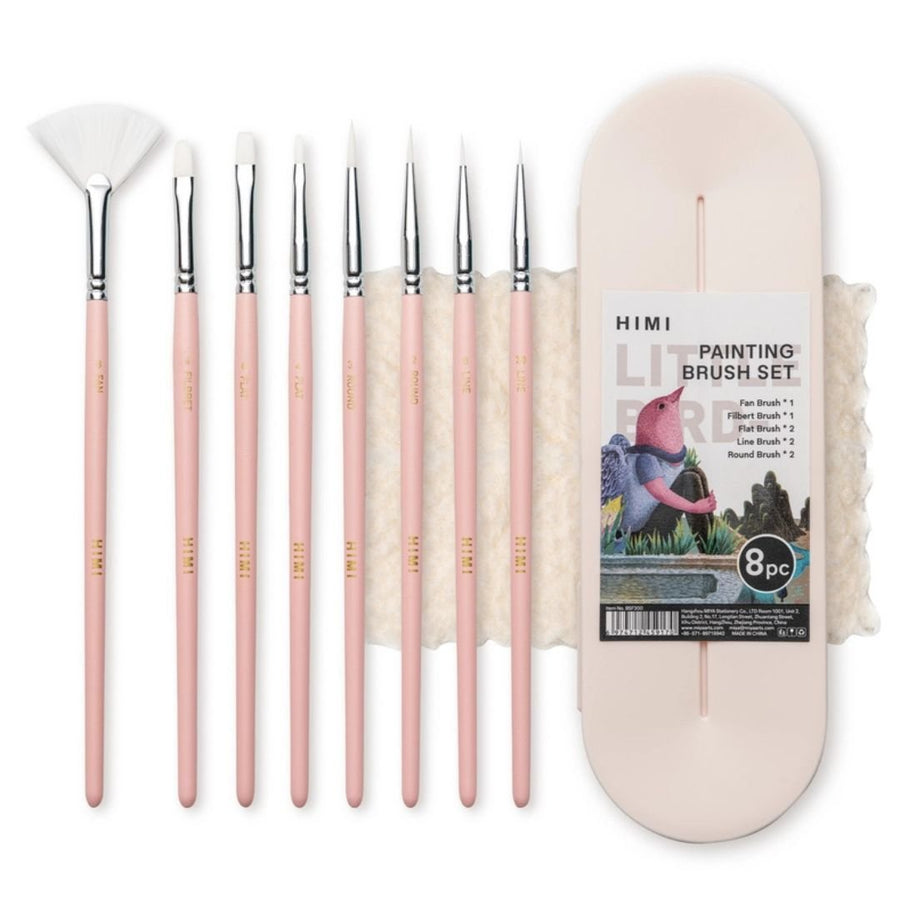 Himi Paintbrush Set of 8 - Light Pink - Himi