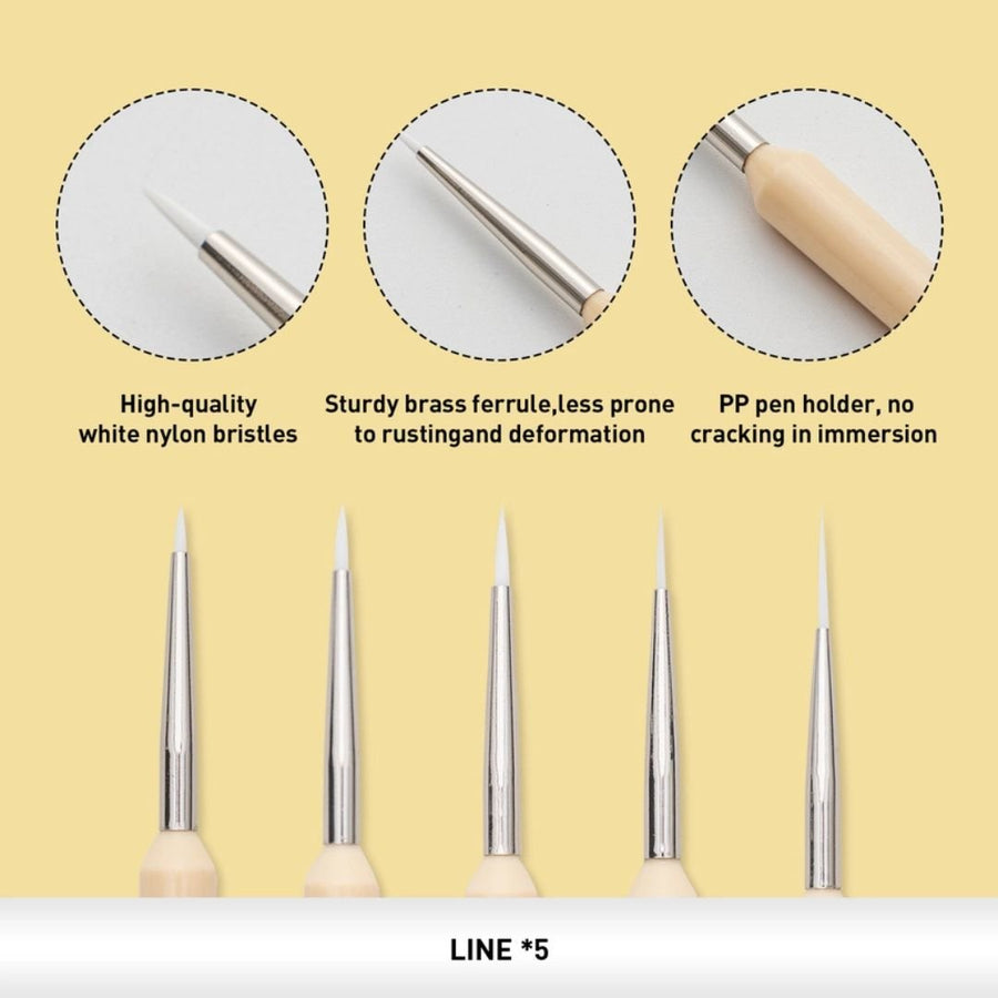 Himi Paintbrushes Set of 5 Liner Detail Brushes - Himi