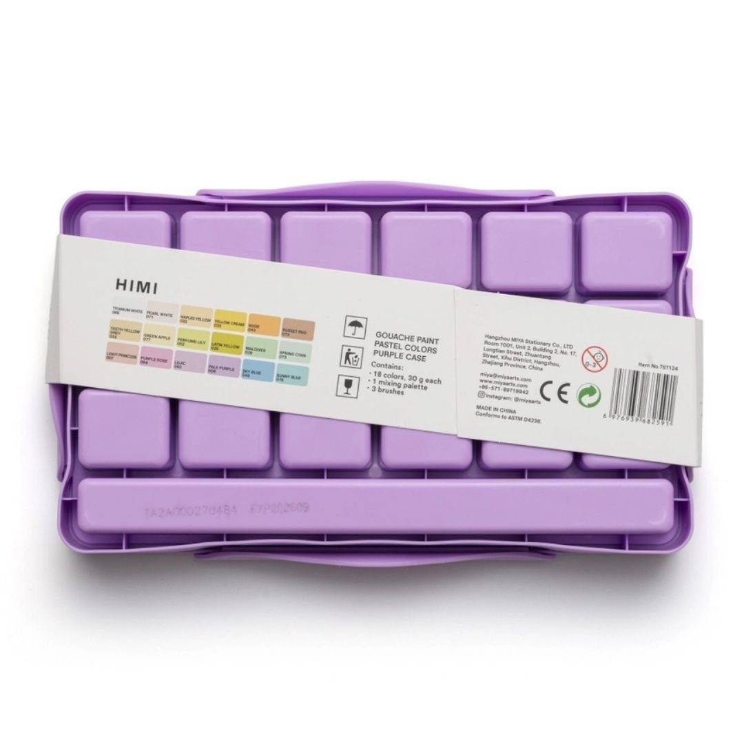 Himi Pastel Jelly Cup Gouache 18 Paints Set - Himi