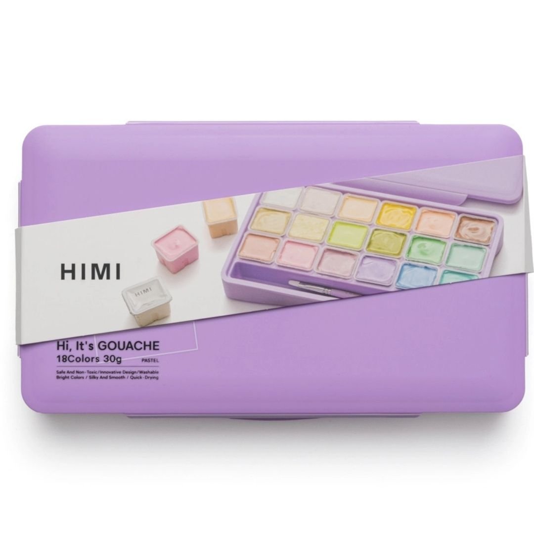 Himi Pastel Jelly Cup Gouache 18 Paints Set - Himi