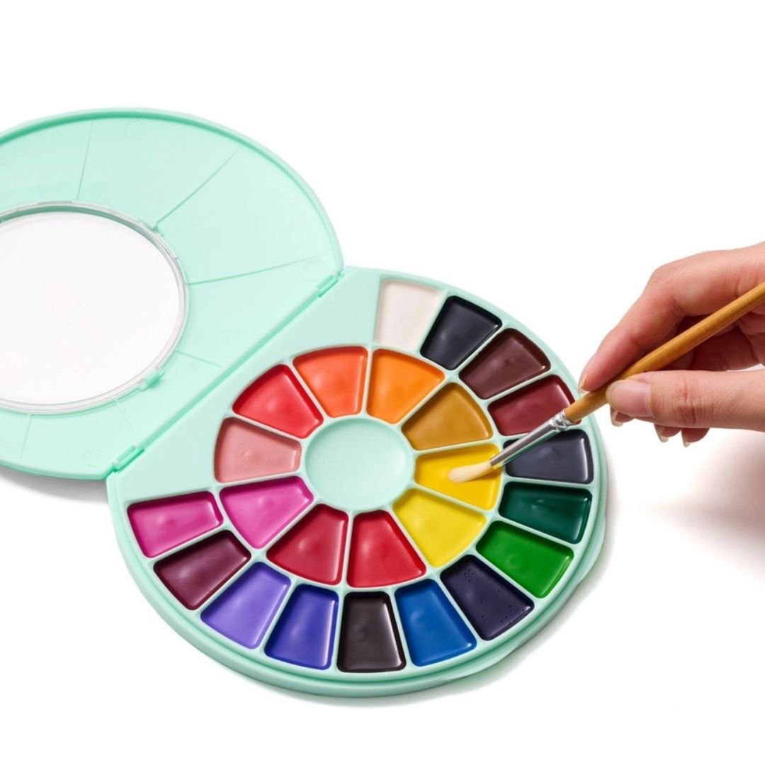 Himi Semi - Moist Watercolour Set 24 Pans - Green - Himi