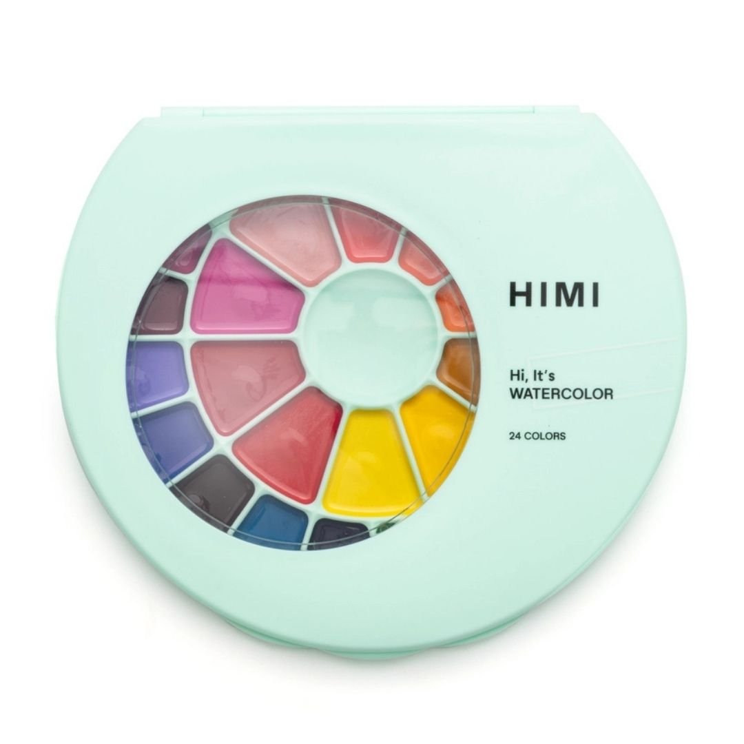 Himi Semi - Moist Watercolour Set 24 Pans - Green - Himi