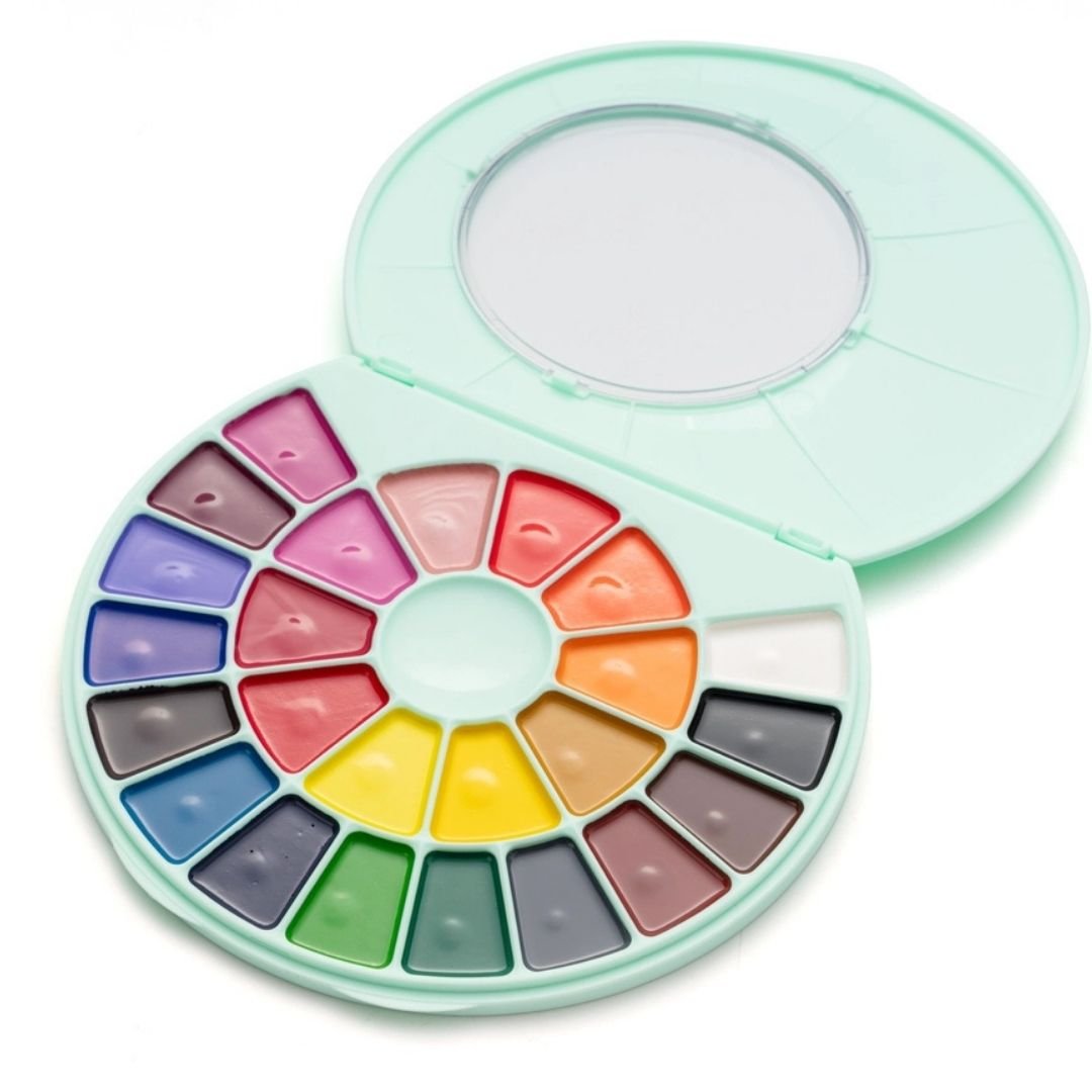 Himi Semi - Moist Watercolour Set 24 Pans - Green - Himi