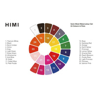 Himi Semi - Moist Watercolour Set 24 Pans - Purple - Himi