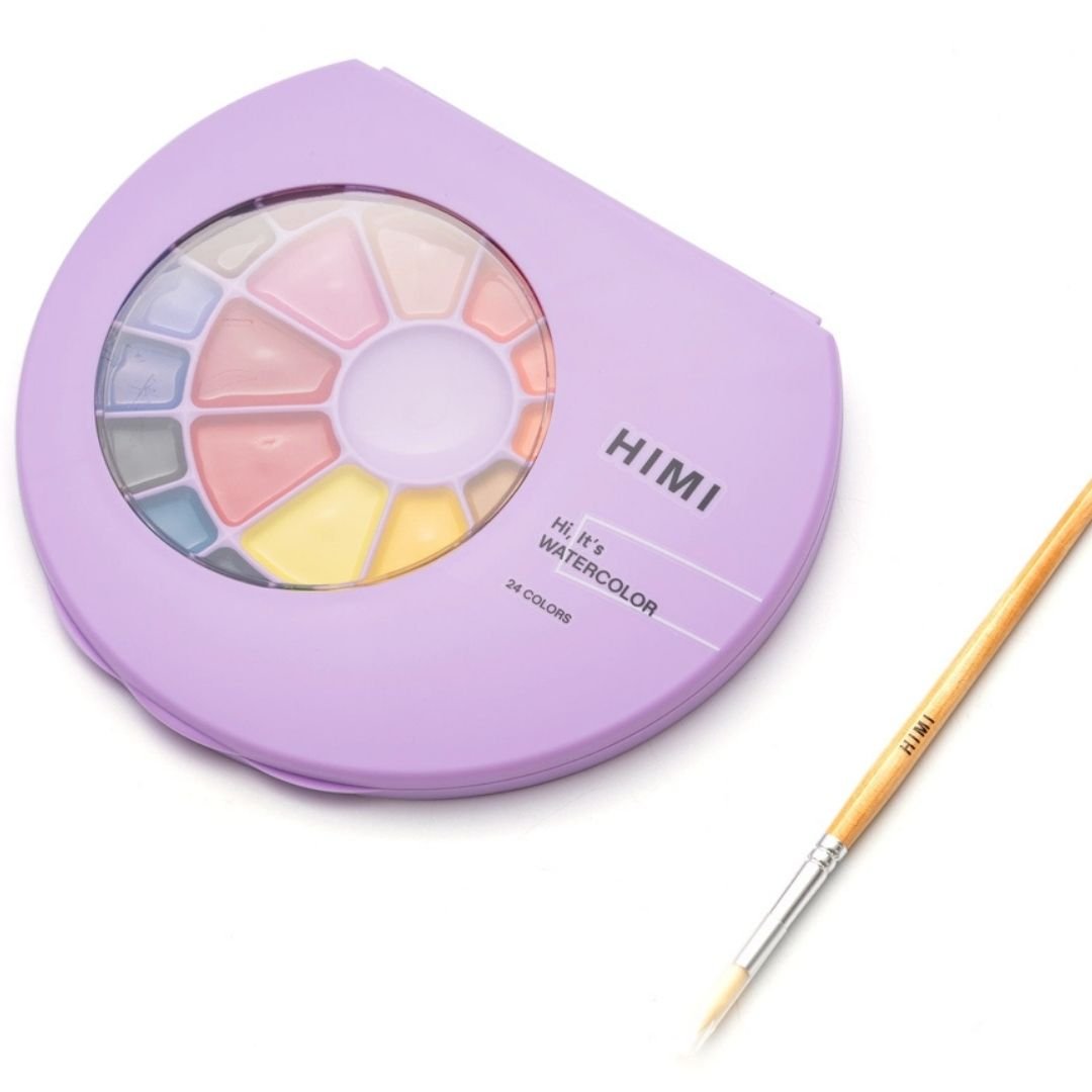 Himi Semi - Moist Watercolour Set 24 Pans - Purple - Himi