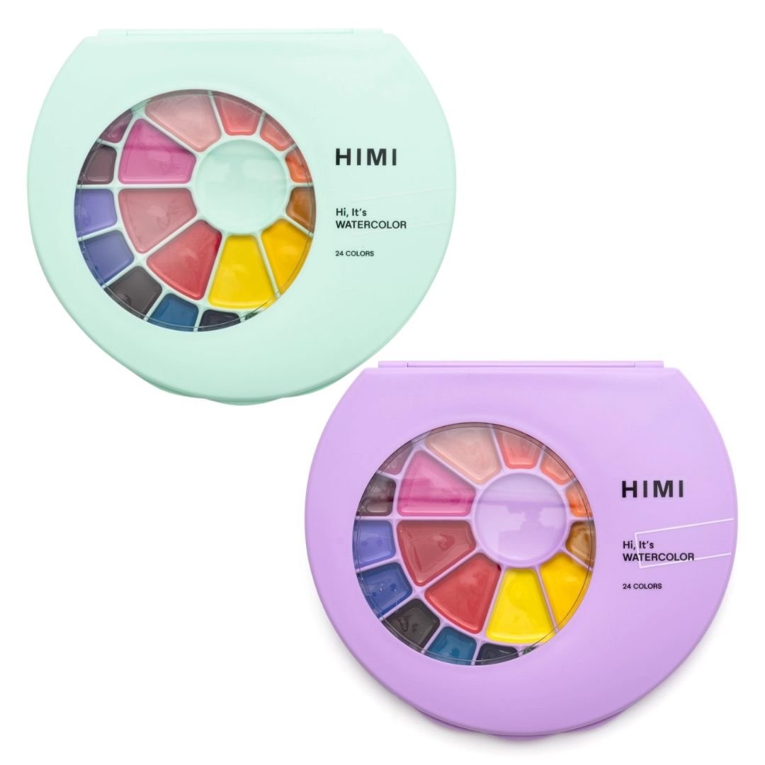 Himi Semi - Moist Watercolour Set 24 Pans - Purple - Himi
