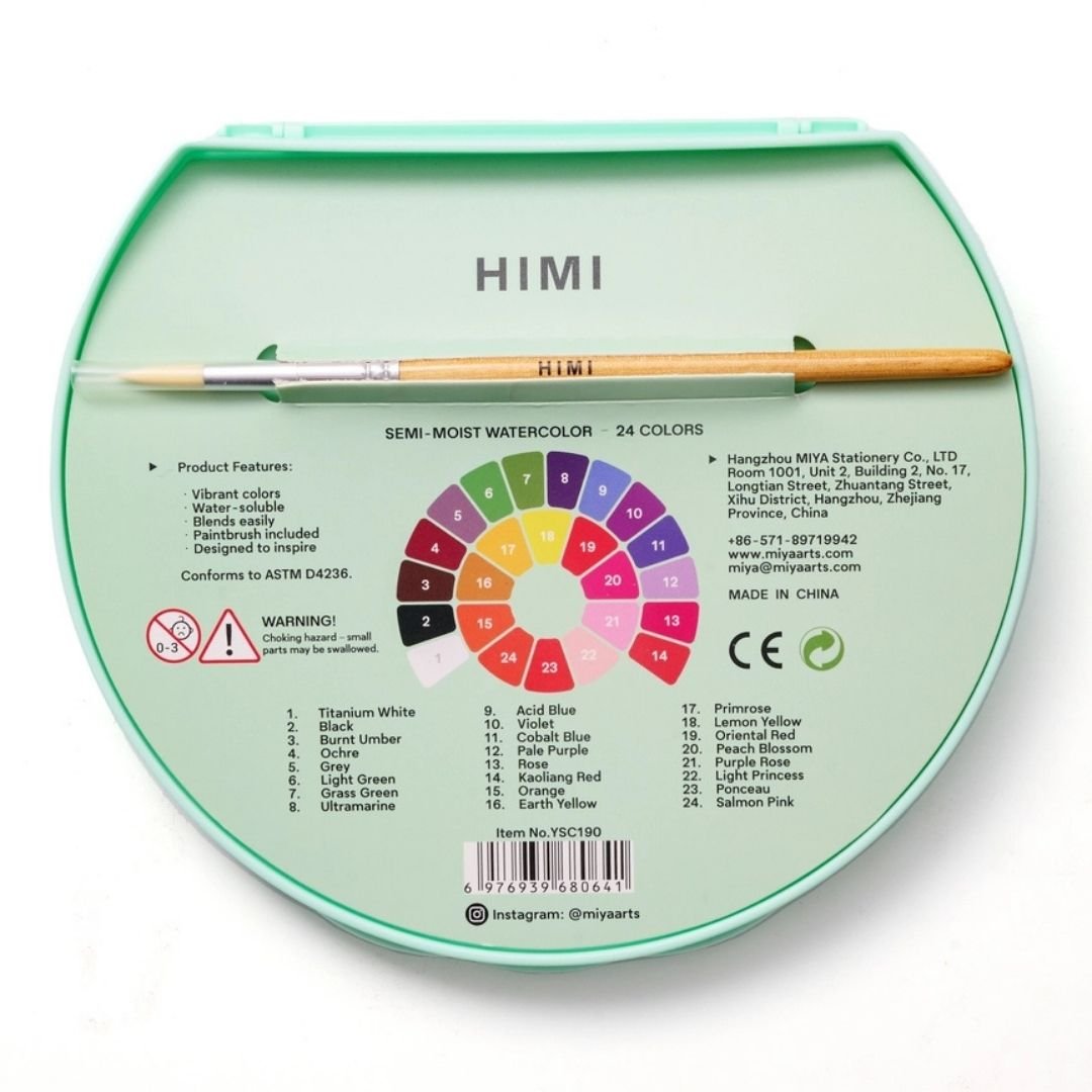 Himi Semi - Moist Watercolour Set 24 Pans - Purple - Himi
