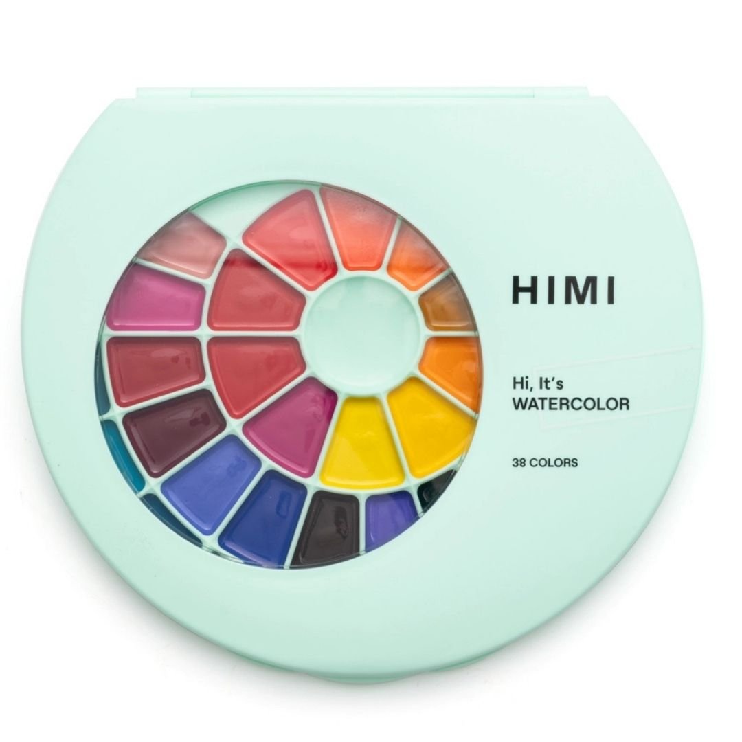 Himi Semi - Moist Watercolour Set 38 Pans - Green - Himi