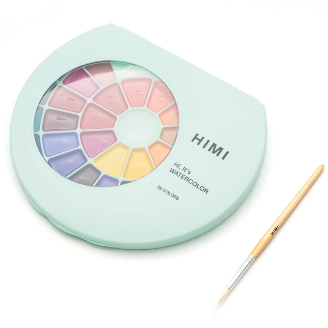 Himi Semi - Moist Watercolour Set 38 Pans - Green - Himi