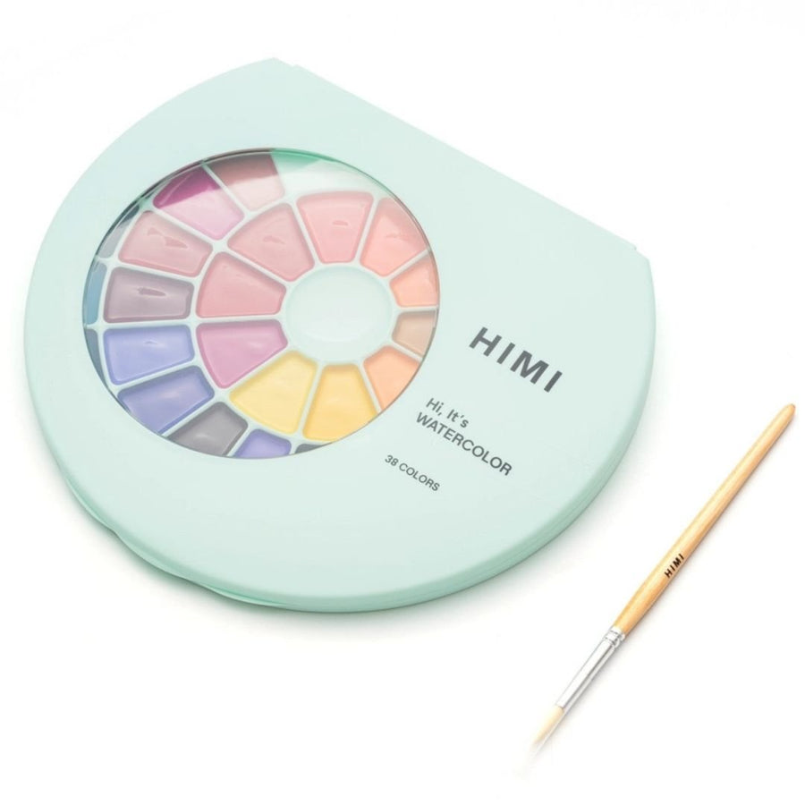 Himi Semi - Moist Watercolour Set 38 Pans - Green - Himi