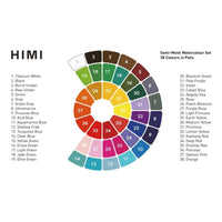 Himi Semi - Moist Watercolour Set 38 Pans - Purple - Himi