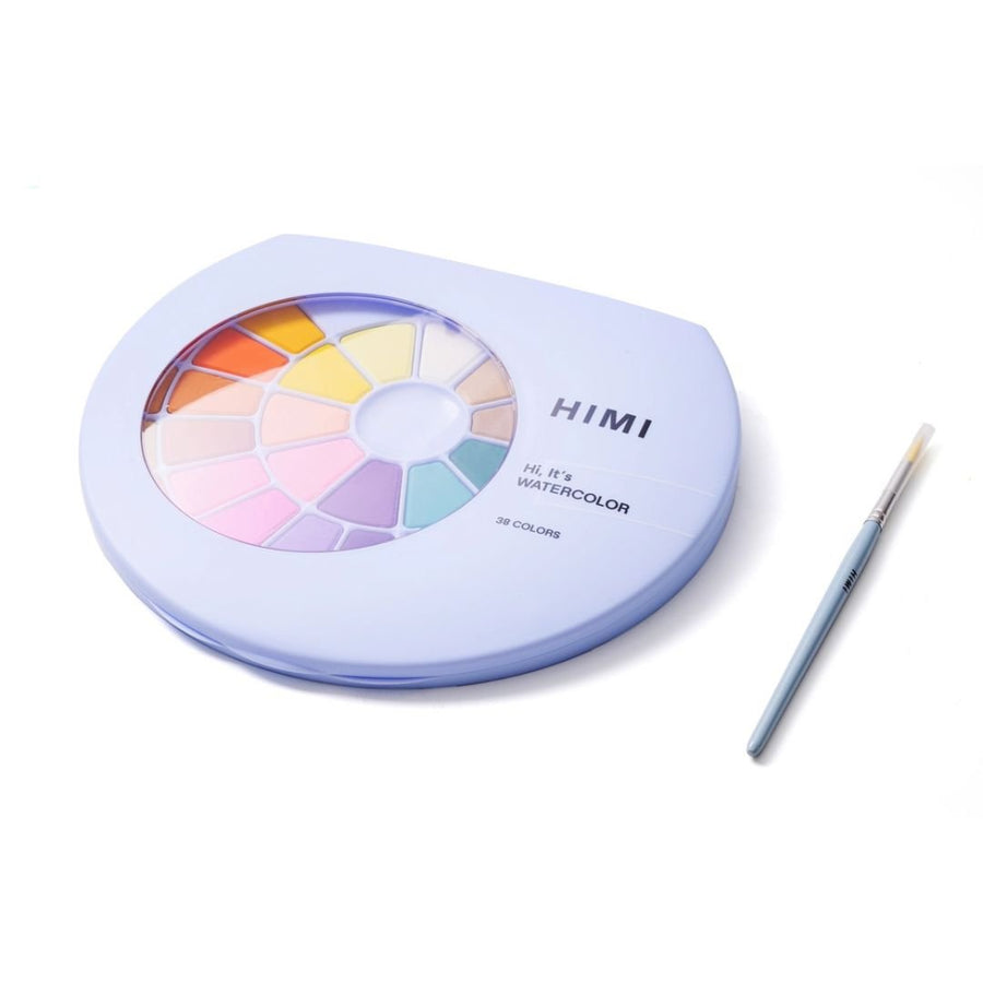 Himi Solid Watercolour Set of 38 + Brush - Blue - Himi