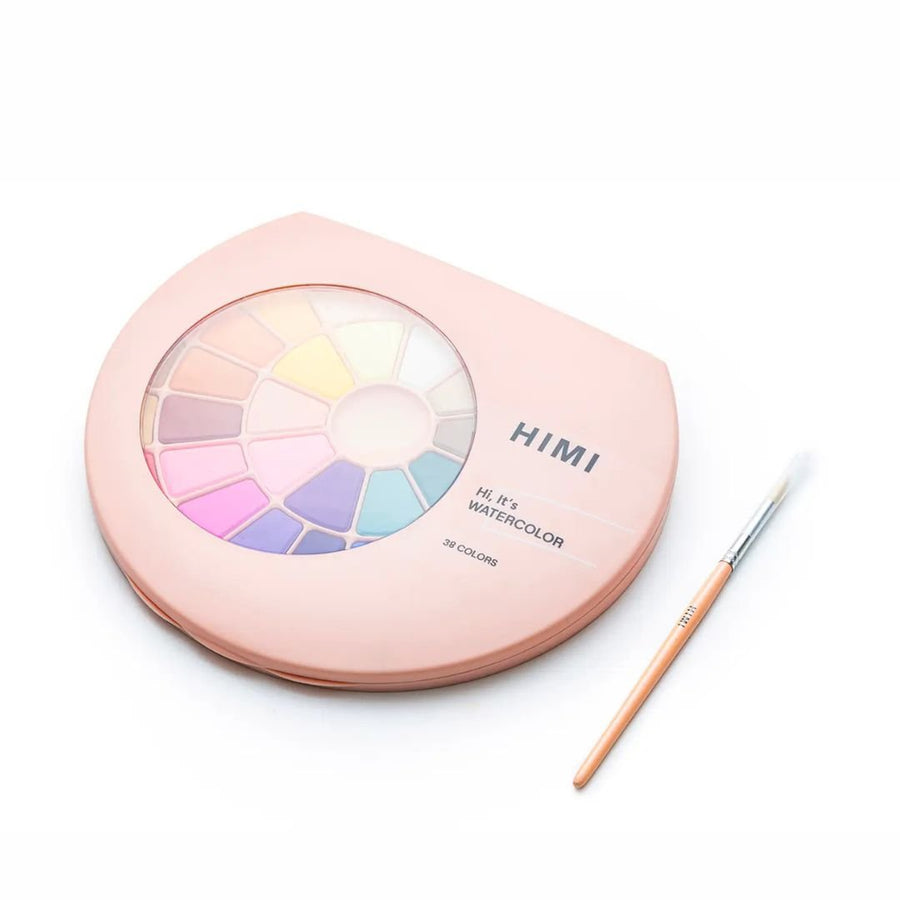 Himi Solid Watercolour Set of 38 + Brush - Peach - Himi