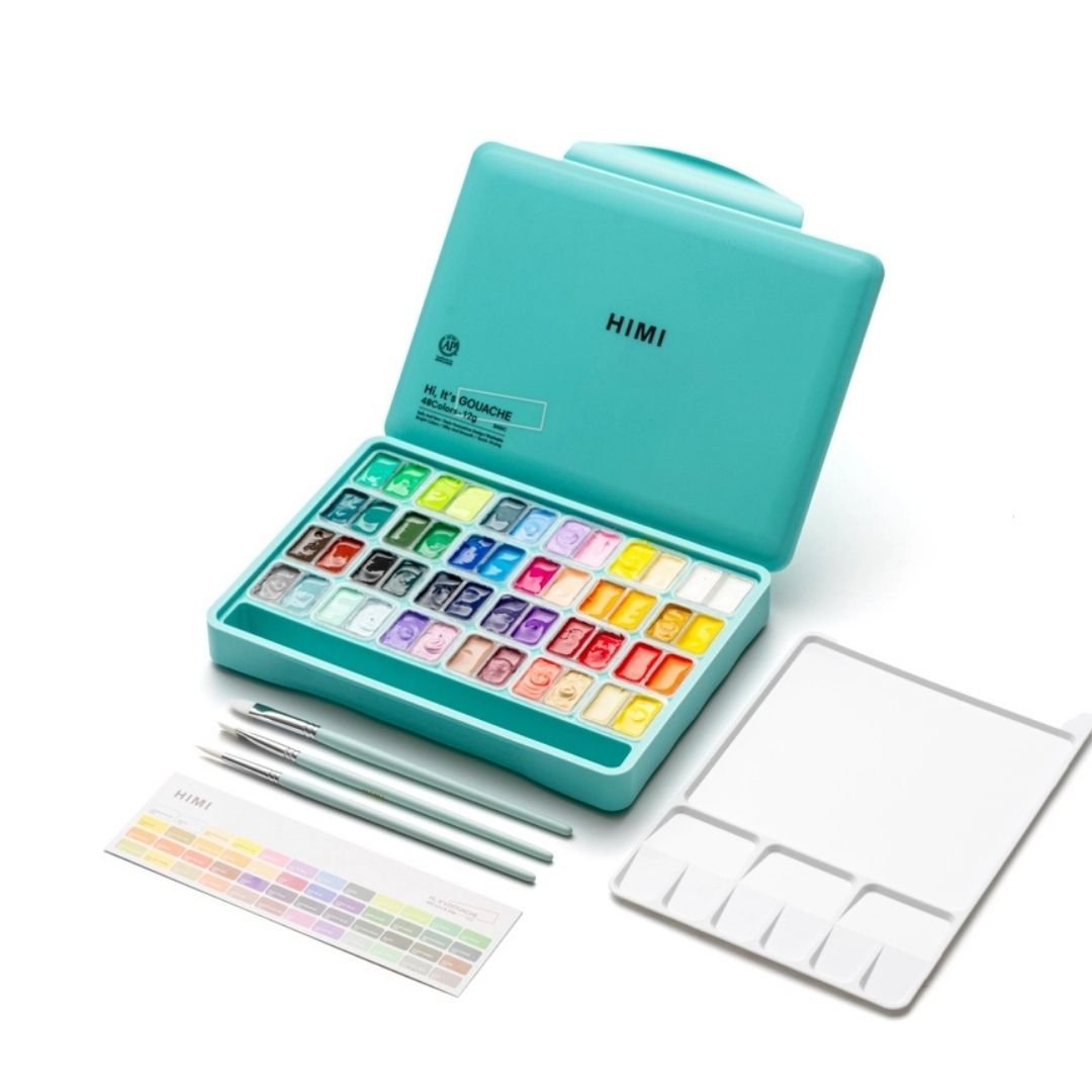 Gouache HIMI twin cups 48 kleuren 12gr o | De
