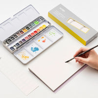Himi Watercolour Set 24 Half - Pans in a Metal Case - Himi