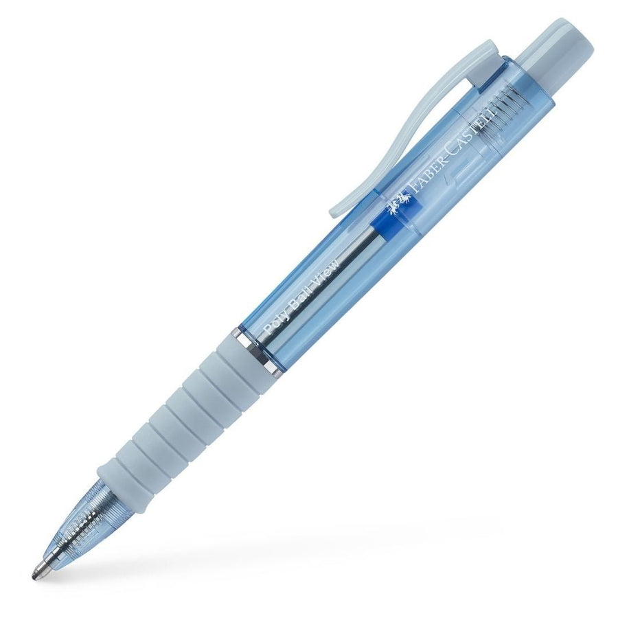 Ice Blue Poly Ball View Ballpoint Pen - Faber - Castell, Blue Ink - Faber - Castell