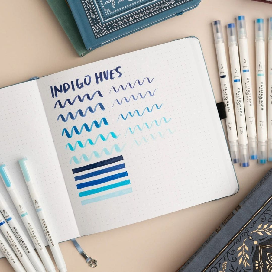 Indigo Hues Calliograph Pens - Set of 5 - Archer & Olive